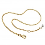 anklet 1.7mm anchor chain with orb-charm white gold 9kt gold 25cm