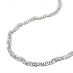 bracelet 2mm singapore chain diamond cut silver 925 19cm