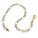 bracelet, figaro curb chain, 9k gold