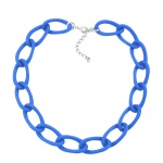 collier, wide curb chain, jeansblue-matt