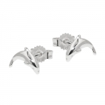 earrings, dolphins, shiny, silver 925