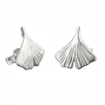 earrings, ginkgo leaf, silver 925