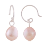 earrings, with pearl pink, silver 925