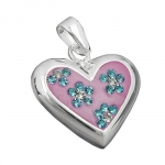 heart pendant with zirconia, silver 925