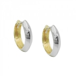 Hoop earrings 14x3mm hinged hoop bicolor alloyed 9k GOLD