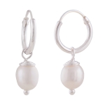 hoop earrings, with pearl, silver 925