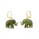leverback earrings mini elephant olive