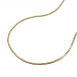necklace 0.7mm thin snake chain 5-edged 14k gold 45cm