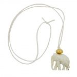 necklace, elephant, white/ gold coloured
