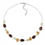 necklace glass beads brown 44cm