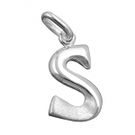pendant, initial s, silver 925