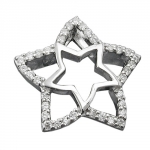 pendant, star, zirconias, silver 925 