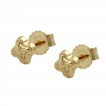 stud earrings 4mm star with pattern 9k gold