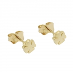 stud earrings 5mm shamrock cloverleaf shiny 9k gold