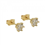 stud earrings 5mm white cubic zirconia 9k gold