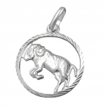 zodiac pendant, aries,  silver 925