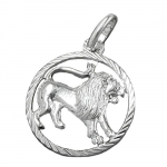 zodiac pendant, lion, silver 925