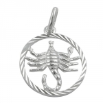 zodiac pendant, scorpio, silver 925