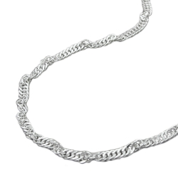 belly chain 2mm singapore chain diamond cut length adjustable silver 925 90cm