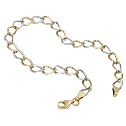 bracelet, anchor chain oval, 9k gold 19cm