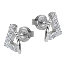 earrings studs, zirconias, silver 925 