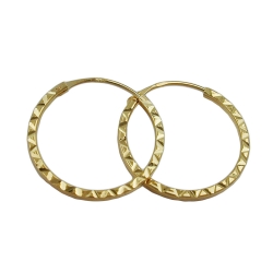 hoop earrings, 15mm, 9k gold