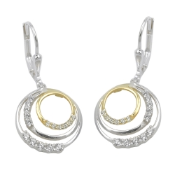 leverback earrings, circles, silver 925