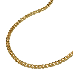 necklace 1.6mm flat curb chain diamond cut gold plated amd 60cm