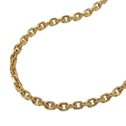 necklace anchor chain 2.6mm 8x diamond cut gold plated amd 50cm