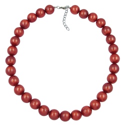 necklace, beads 16mm, red-brown, 50cm