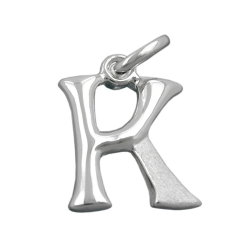 pendant, initial k, silver 925
