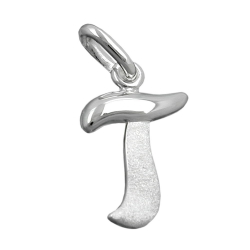 pendant, initial t, silver 925