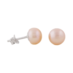 stud earring pearl champagne silver 925