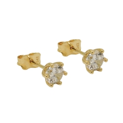 stud earrings 5mm white cubic zirconia 9k gold