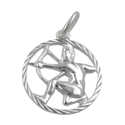 zodiac pendant, sagittarius, silver 925