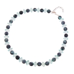 Necklace beads turquise matt faceted - 02167