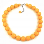 necklace, beads 20mm, yellow-shiny, 50cm - 02340