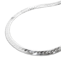 necklace, flattened curb chain, silver 925, 45cm - 115660-45