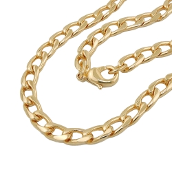 curb chain wide, 50cm, gold-plated - 202001-50