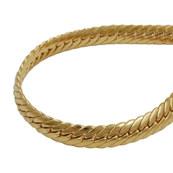 necklace 5mm oval pressed flat curb chain gold plated amd 50cm - 206001-50