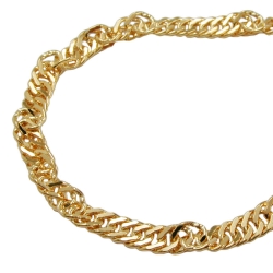 necklace 3mm singapore  chain diamond cut gold plated amd 50cm - 218000-50