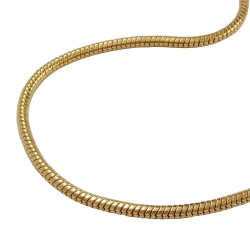 necklace 1.5mm round snake chain shiny gold-plated amd 60cm - 219005-60