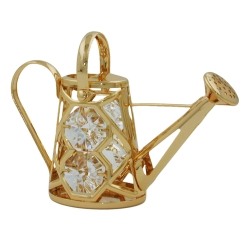 watering can with crystal elements gold plated - 70497