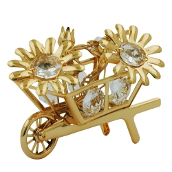 flower cart clear with crystal elements - 70500