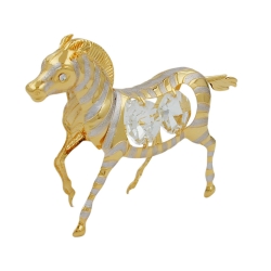 zebra with crystal elements gold plated - 70635
