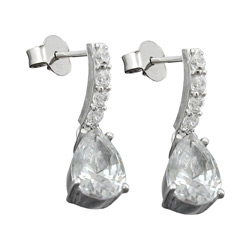 Studs with Zirconia, Silver 925
