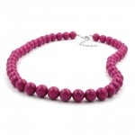necklace, with purple beads 10mm, 45cm 