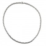 necklace, anchor chain, 6mm, rhodium plated, 50cm