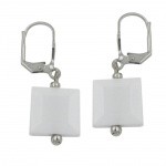leverback earrings squared white