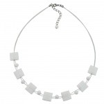 necklace square white-shiny 45cm